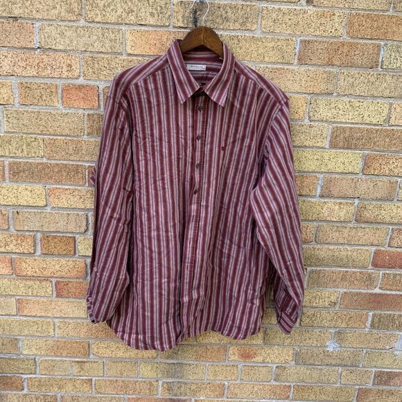 Vintage Burberry London Striped Button Up Shirt XXL - Picture 3 of 10